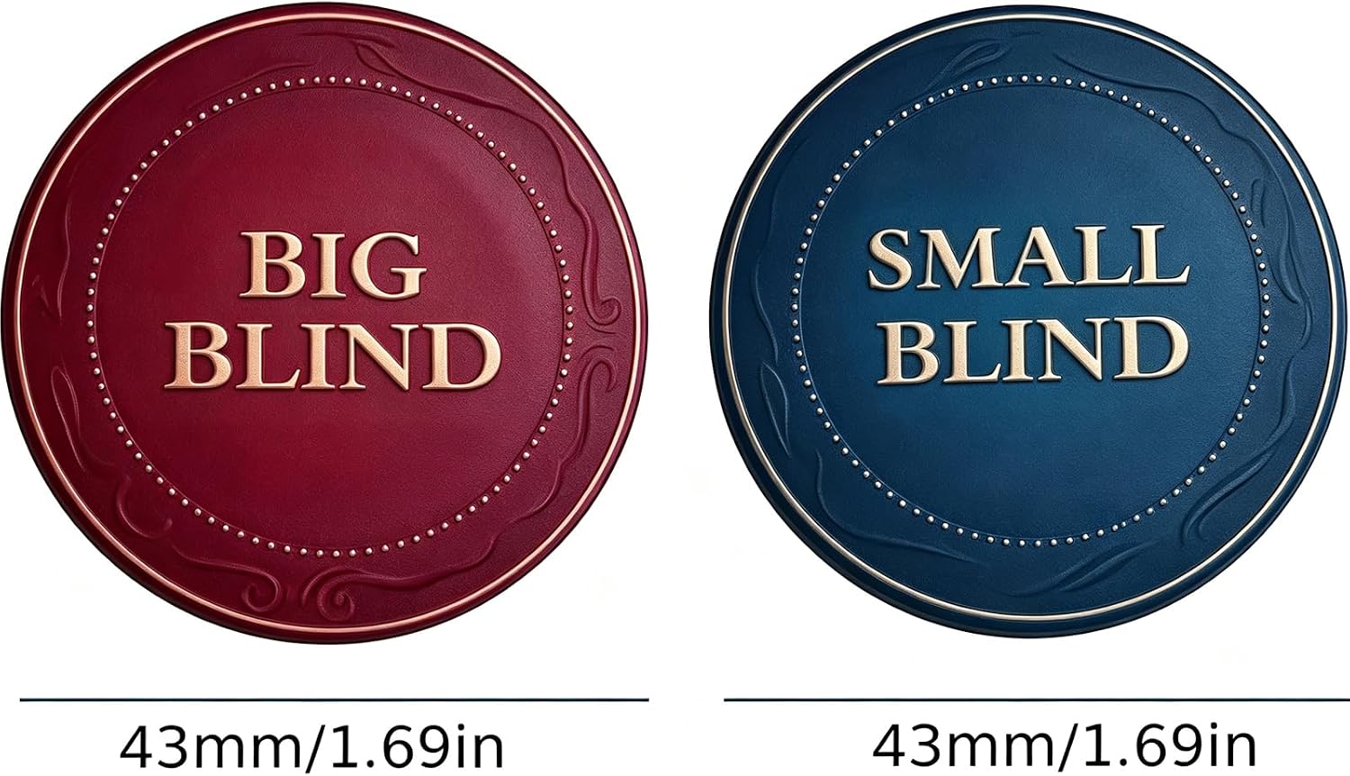 [Set of 4] Dealer Button, Ceramic Big Blind and Small Blind, Poker Crystal ALL IN Buttons (Position Markers)Poker