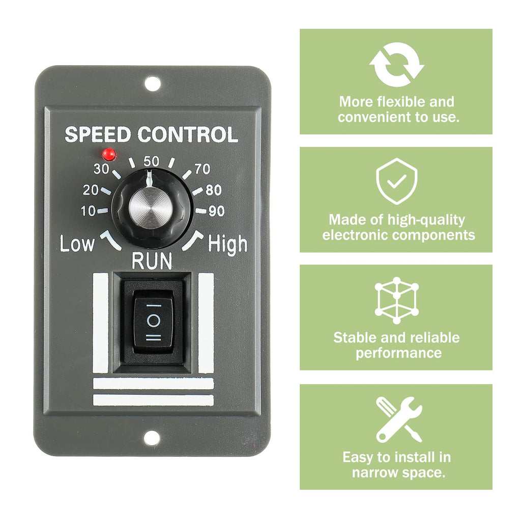 EPLZON DC 12-60V Motor Speed Controller 20A Adjustable PWM Controller Switch Forward/Reverse Electric Motor Speed Regulator Suitable for DC Brush Motor