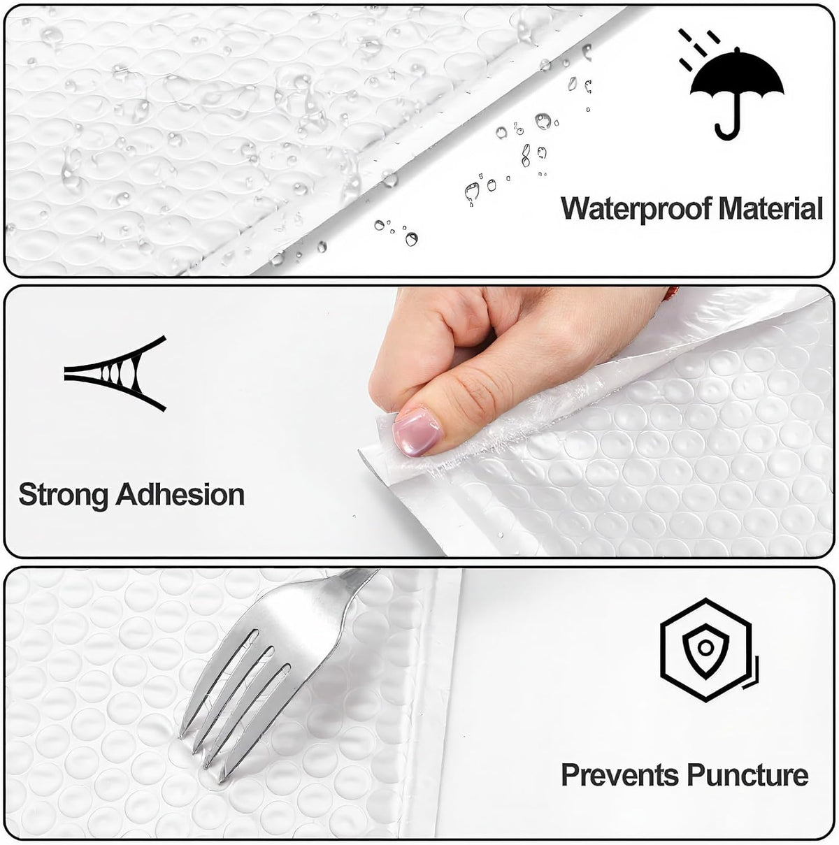 100 Pack Bubble Mailers 6x10", Usable Size 6x9" Self Seal Padded Envelopes Opaque Poly Wrap Bubble Bags Waterproof