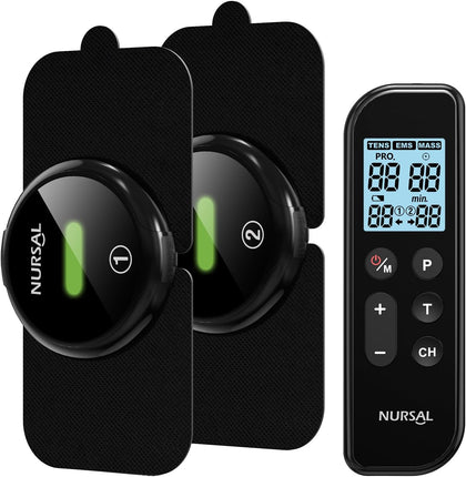 Wireless TENS Unit Muscle Stimulator, Dual Host TENS EMS Machine for Pain Relief, 18 Modes 20 Intensity Remote