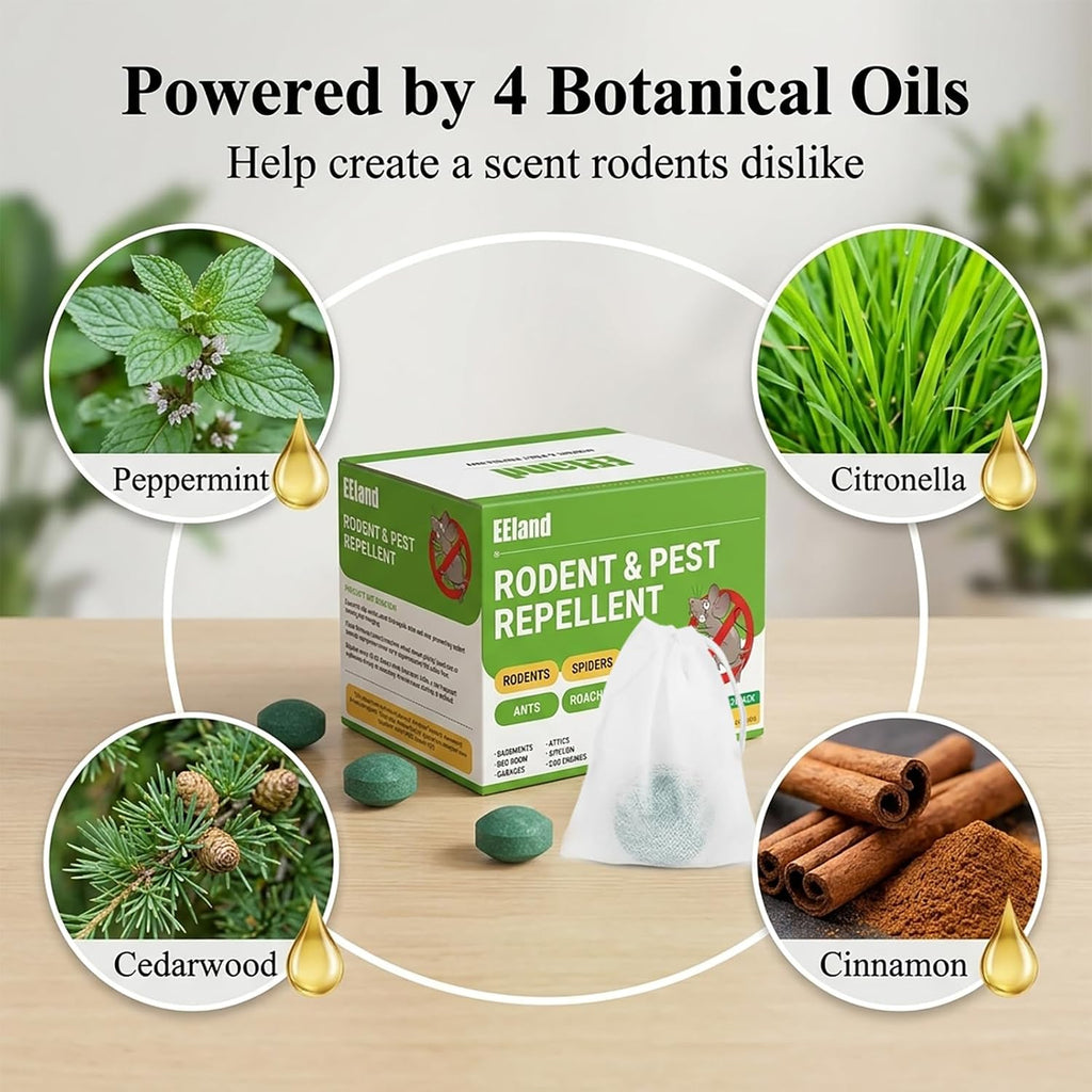Mouse Rodent Repellent, Repellent Rodent Repellent Balls for Mouse Squirrel Rats Spider Roach Ant, Family & Pet-Safe