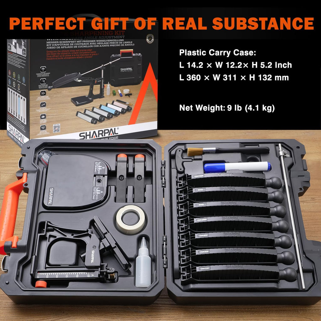 202H Precision Knife Sharpening System, Adjustable Angle 10–35° | Knife Sharpener Kit, 7 Abrasive Plates (Diamond