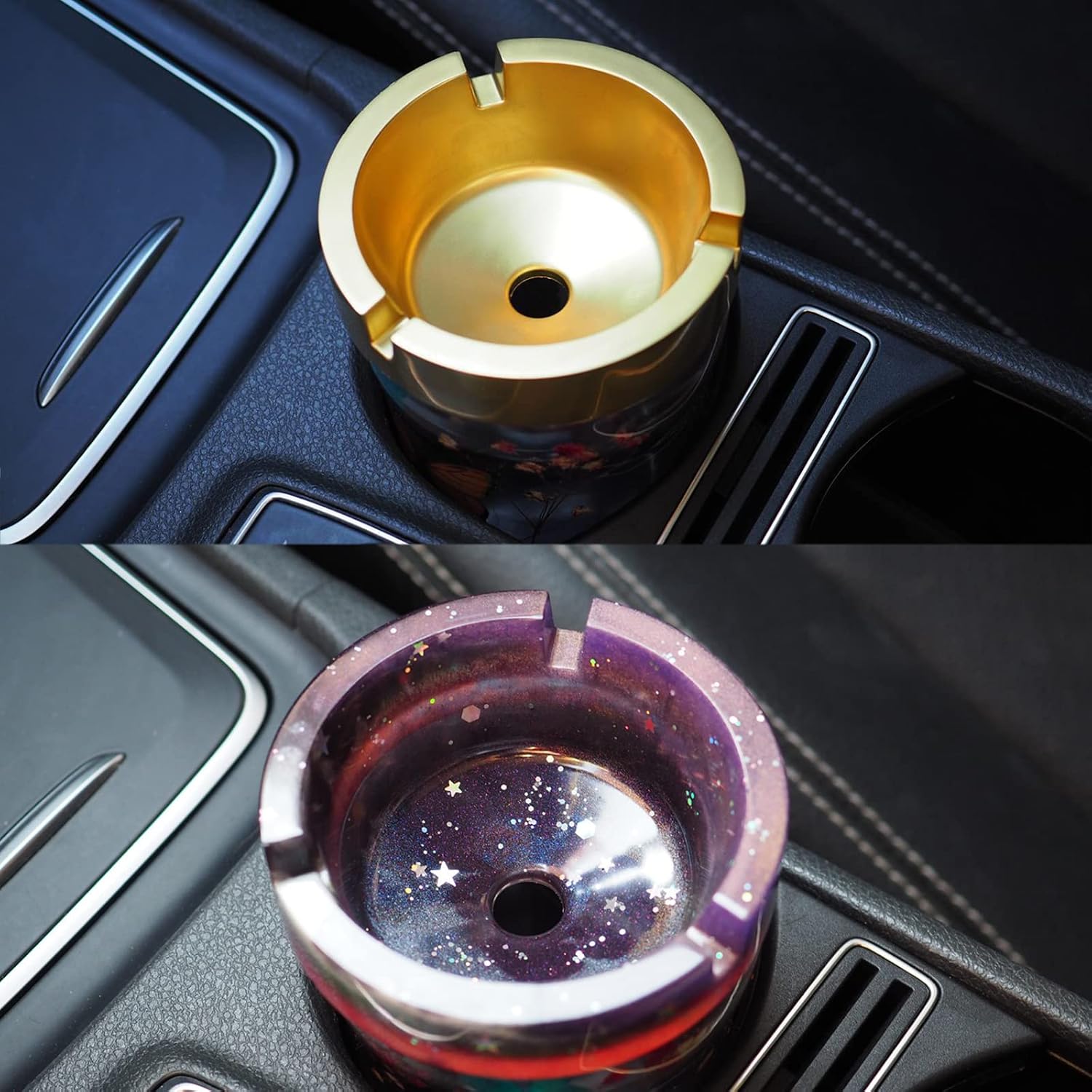 Double Layer Resin Molds Kit Silicone for Epoxy - Unityown Car Ashtray with Lid Smell Proof - DIY Crystal Silicone