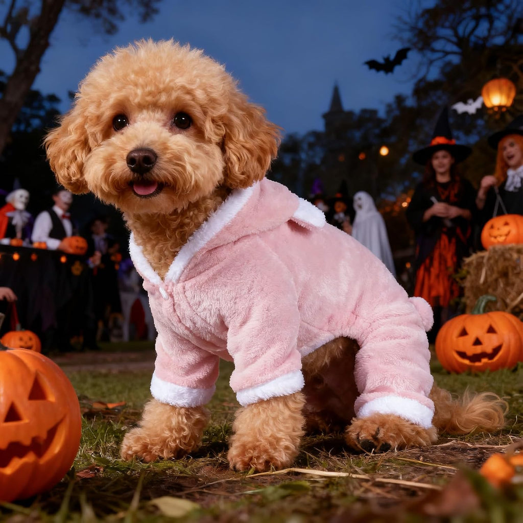 Small Dog Costume Pig Costume Dog Clothes Cute Puppy Jumpsuit Warm Soft Clothes for Small Dog and Cats (Medium, Pig)