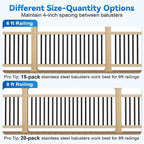 60 Pack 32" Deck Balusters, Metal Balusters for Deck Railing