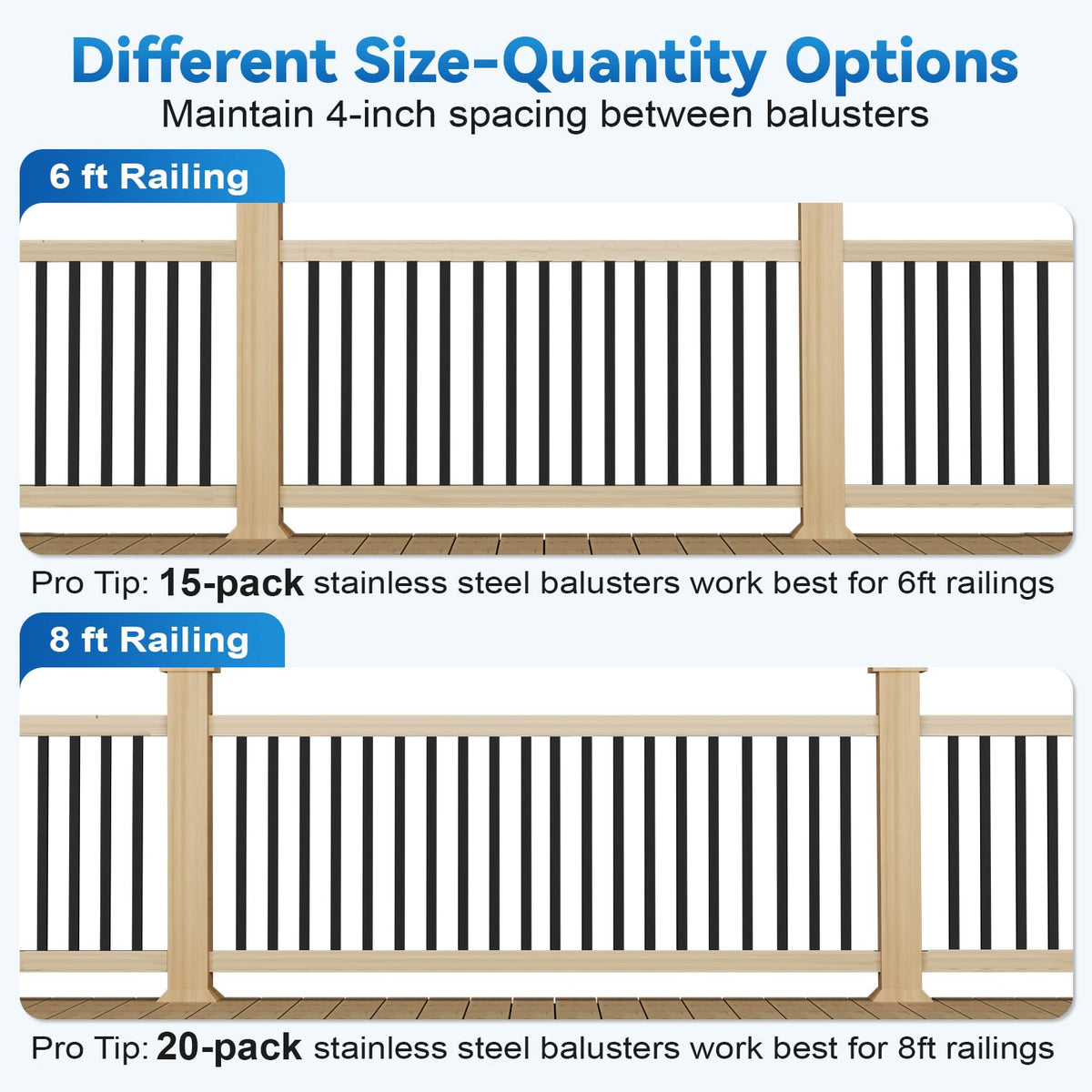 60 Pack 32" Deck Balusters, Metal Balusters for Deck Railing