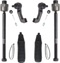 6pcs Front Steering Kit Tie Rod End Inner and Outer and Boots for Jeep Liberty 2002-2005