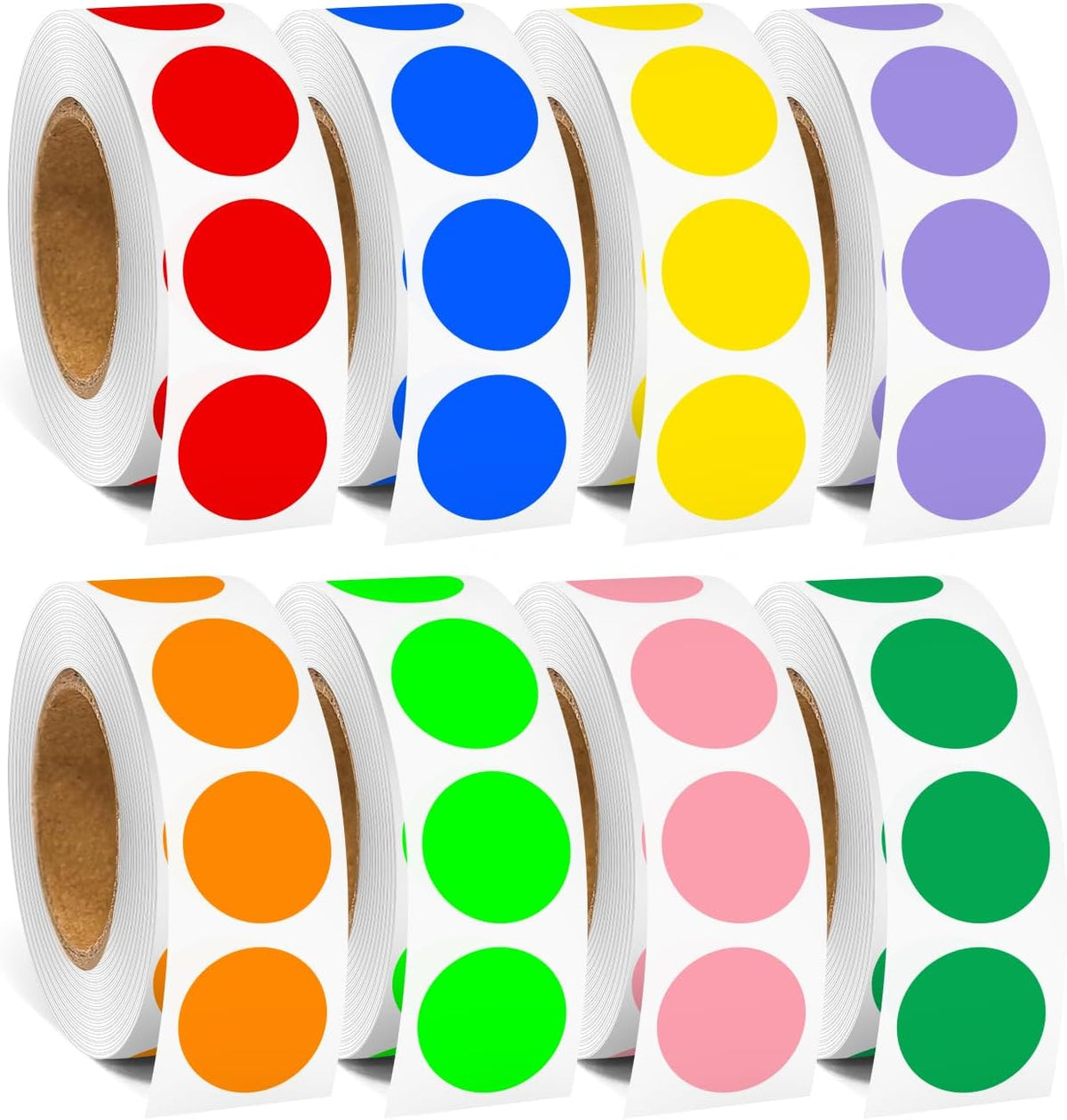 1/2 Inch 8 Colored Dot Stickers, 4000PCS Multi-Color Circle Labels