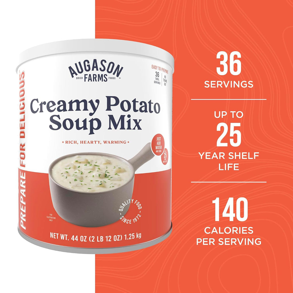 Creamy Potato Soup Mix Can | Emergency Food Supply, 36 Servings, 25 Year Shelf Life, No Trans Fat, Dehydrated Meals