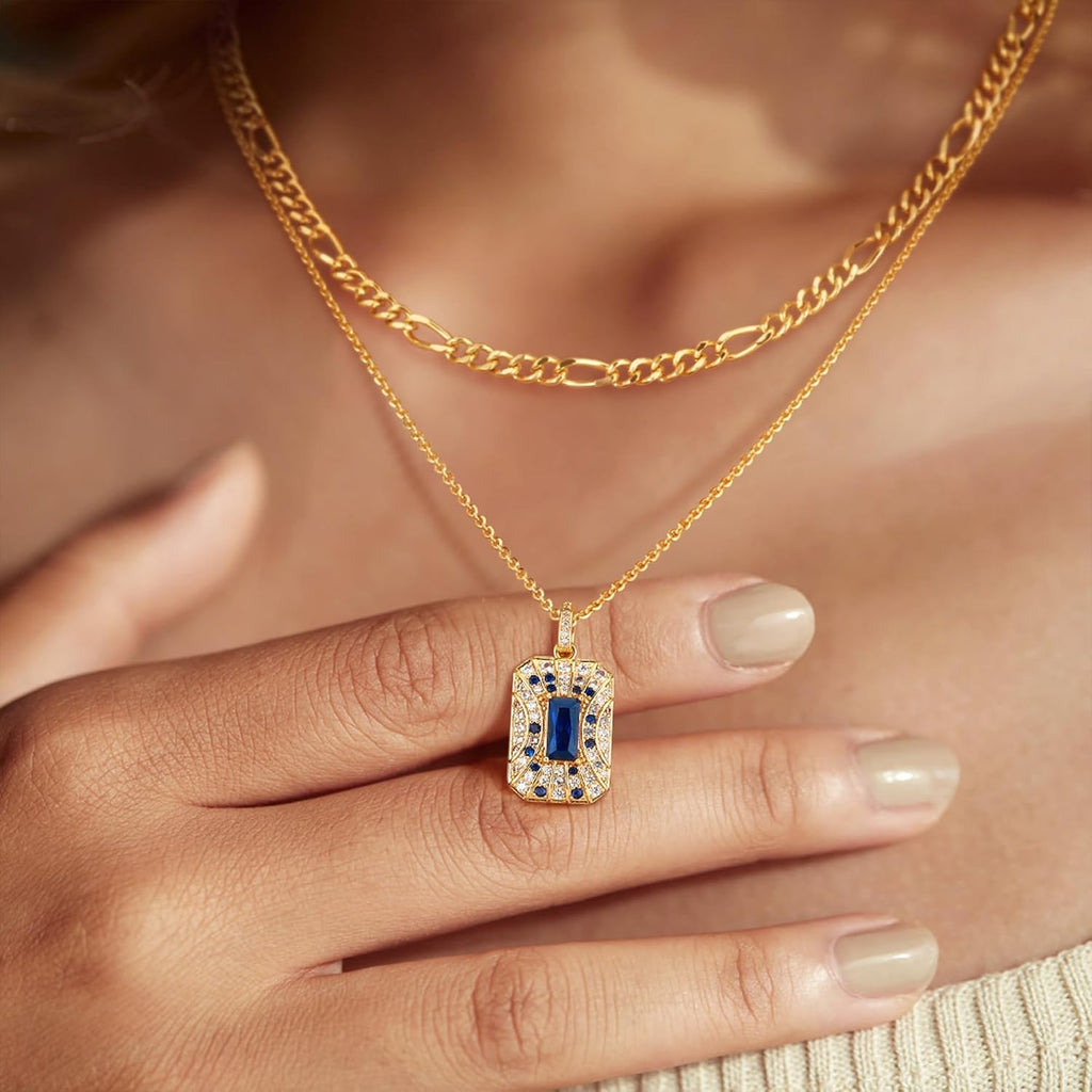 Gold Charm Necklaces for Women, 14K Gold Plated Pendant Necklace Non Tarnish Gold Chain Jewerly for Dainty Party