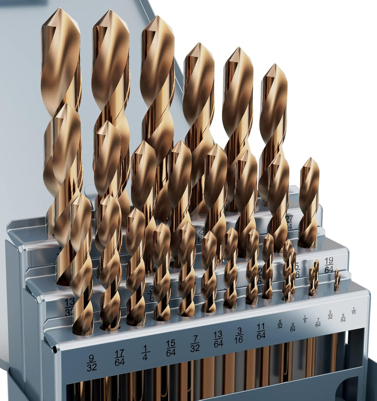 29Pcs(1/16"-1/2") Cobalt Drill Bit Set M35 HSS Jobber Length
