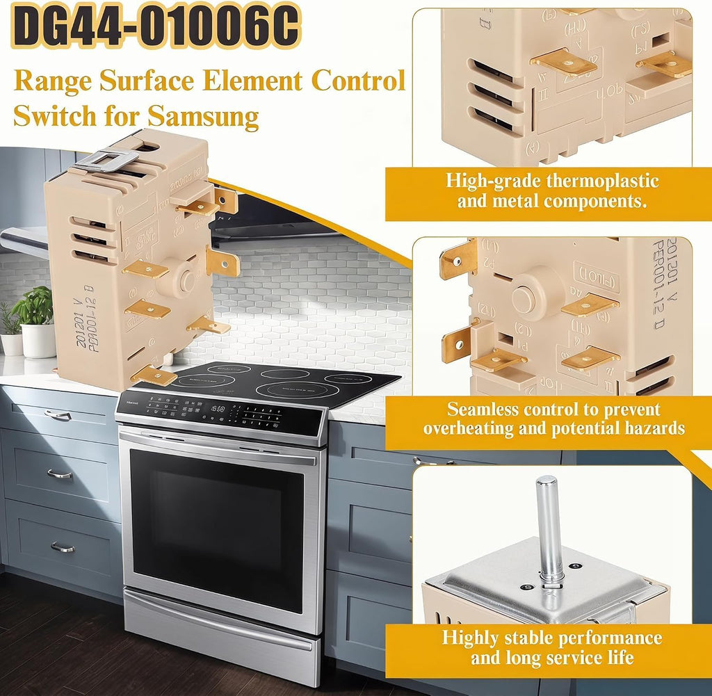 DG44-01006C Siftary Surface Infinite Switch Compatible with Samsung Range Surface Element Control, Infinite Switch Replaces for Samsung PER001-12D, for Stove Replacement Parts