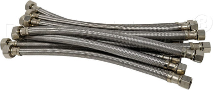 [10-Pack] PROCURU 16-Inch x 3/8" Comp x 1/2" FIP Faucet Hose Connector, Stainless Steel Braided Supply Line