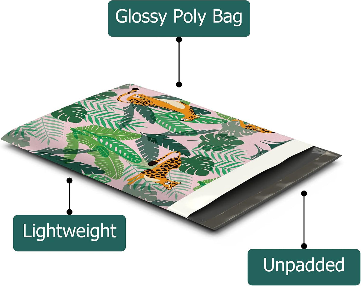 10x13 (100) Cheetahs Designer Poly Mailers Shipping Envelopes Premium Printed Bags