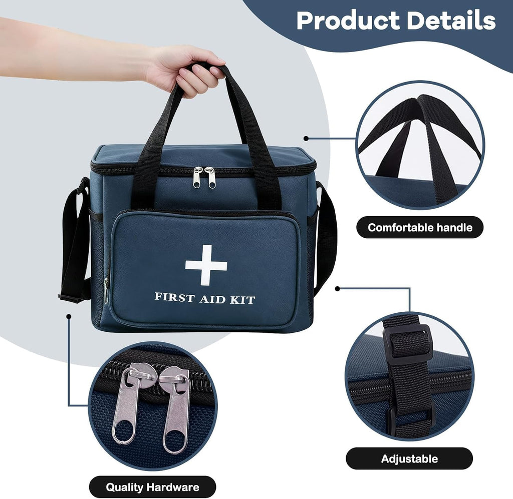 Empty First Aid Bag, Empty First Aid Kit，Blue