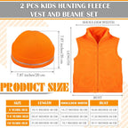 2 Pcs Orange Hunting Vest Beanie Reflective