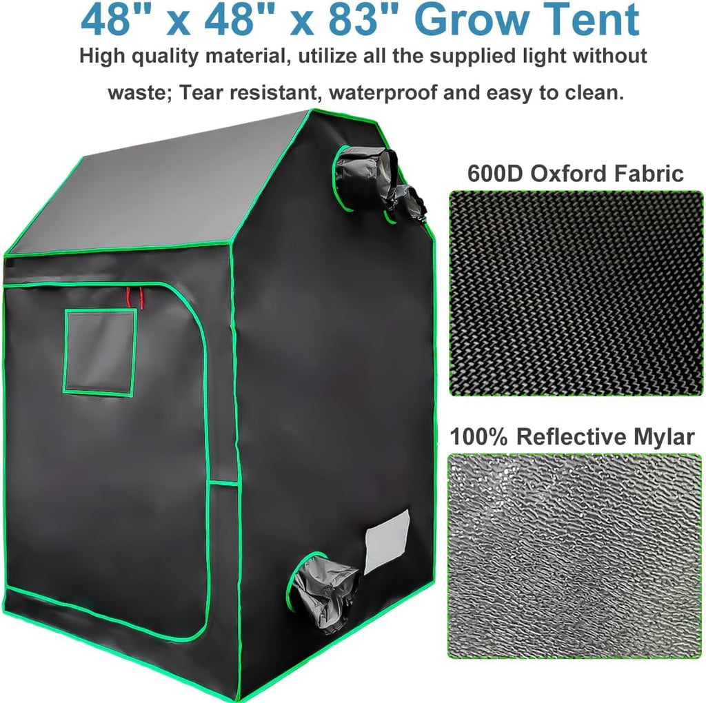 Grow Tent Kit,Complete 4x4ft High Reflective Mylar Indoor Grow Tent Hydroponics Indoor Plant Growing Tent Room Full