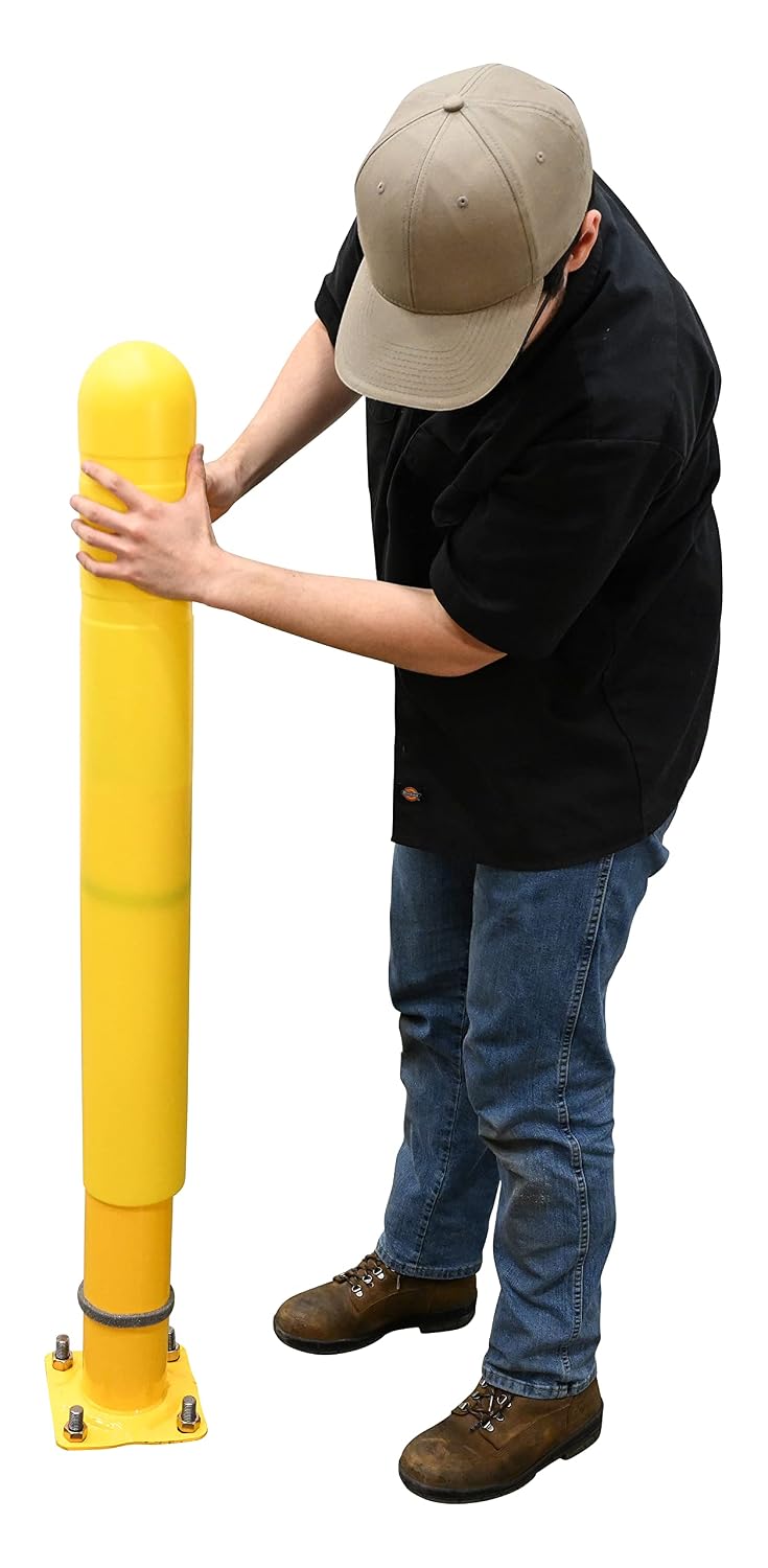 BPC-42-4.5 Low Density Polyethylene Bollard Post Cover 42 in. x 4-1/2 in. Yellow