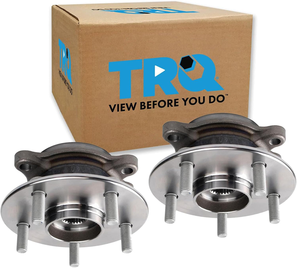 TRQ Front Left and Right Wheel Bearing and Hub Assembly Set 2 Piece