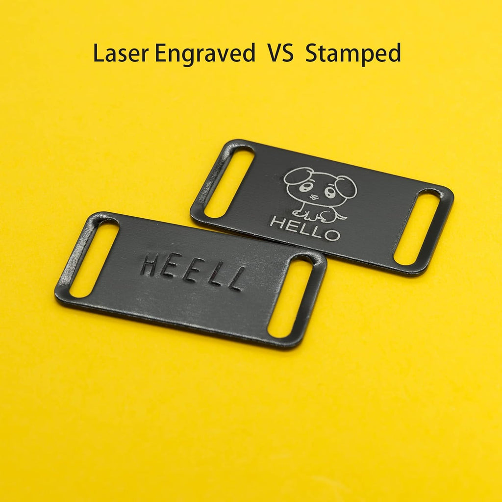 Aluminum Engraving Blanks Tags Stamping Blanks Tags Blank Dog Tag Pet ID Tag 25 Pieces (Black)