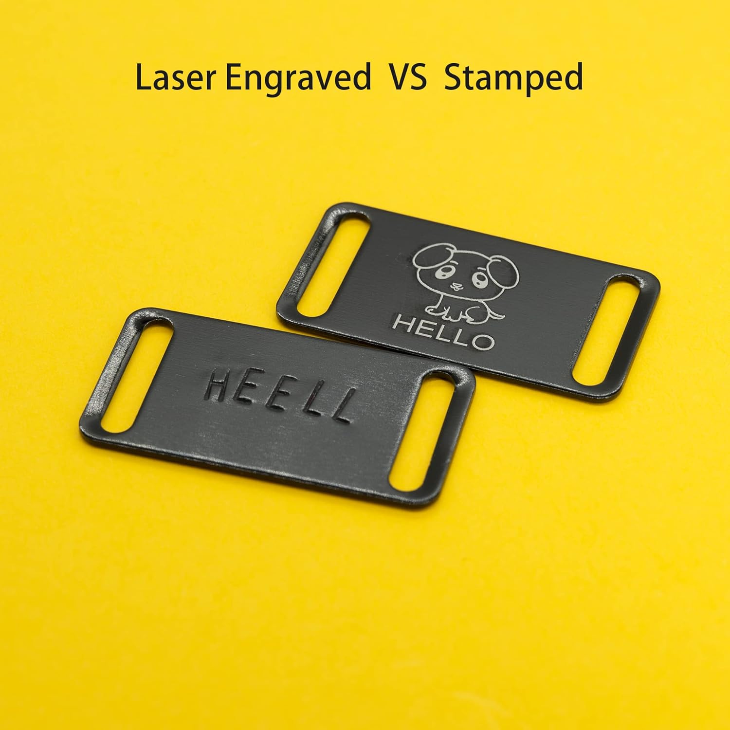 Aluminum Engraving Blanks Tags Stamping Blanks Tags Blank Dog Tag Pet ID Tag 25 Pieces (Black)