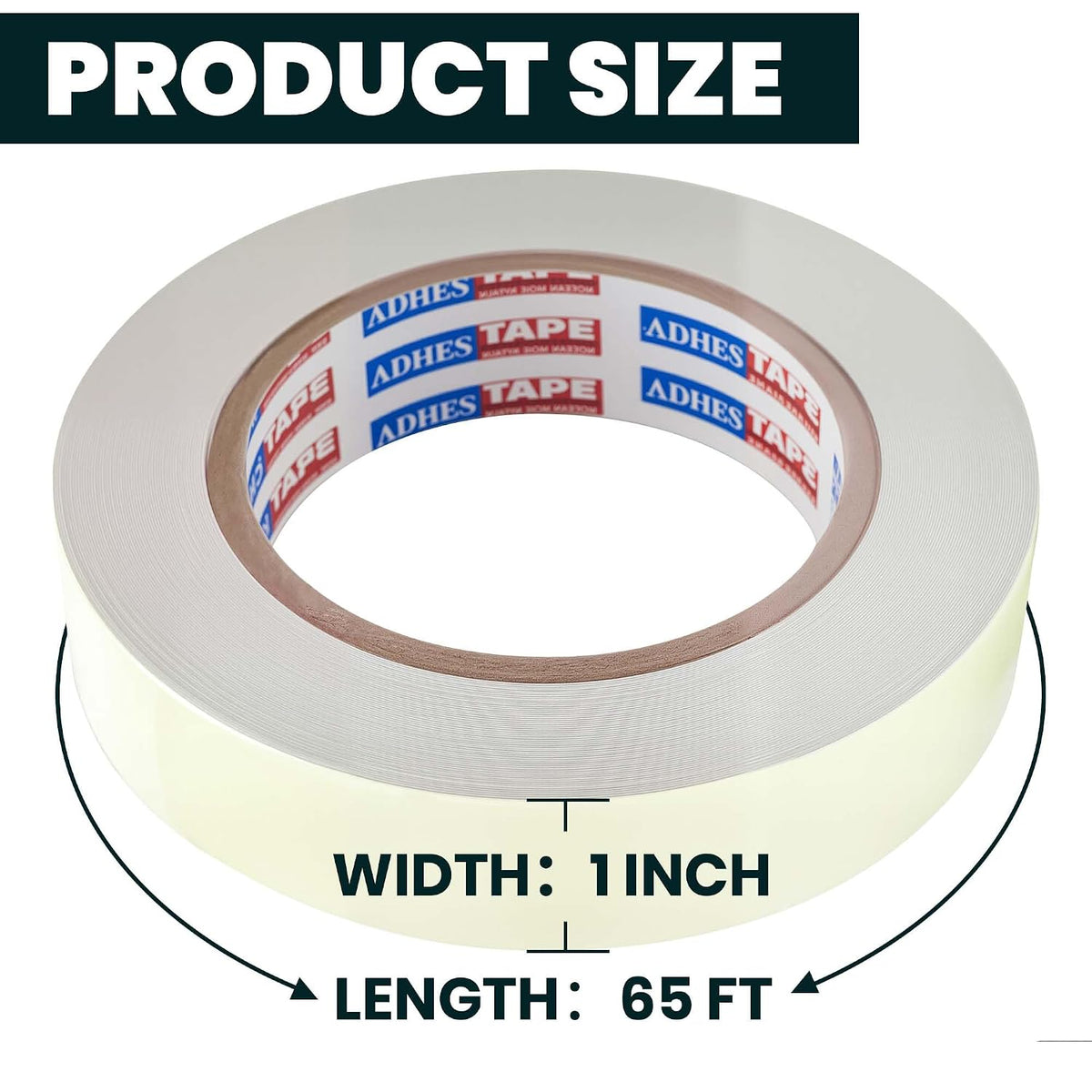ADHES Green Glow in The Dark Tape 1 Inch x 65FT