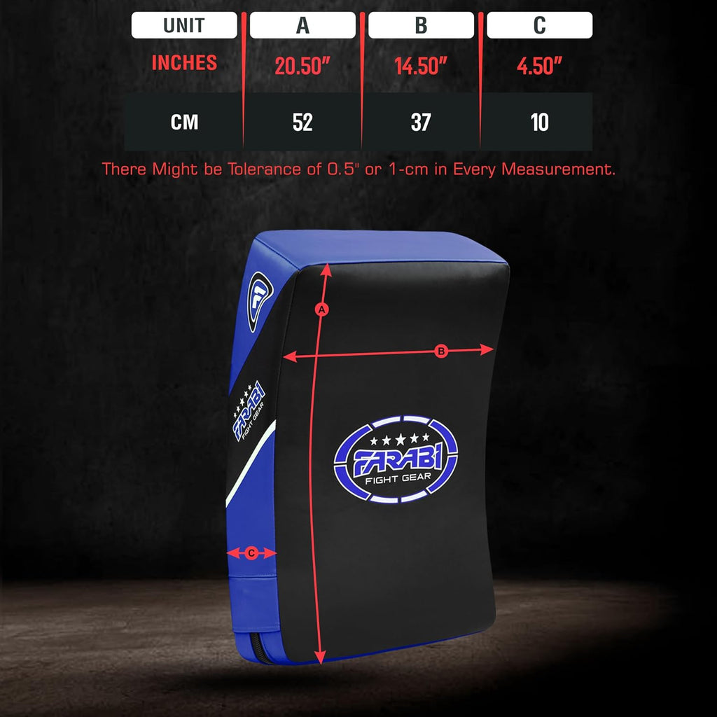 Kick Shield 20.5 inches Large Curved Muay Thai Kicking Shield Strike Pad MMA Punching Foot Target Boxing Training