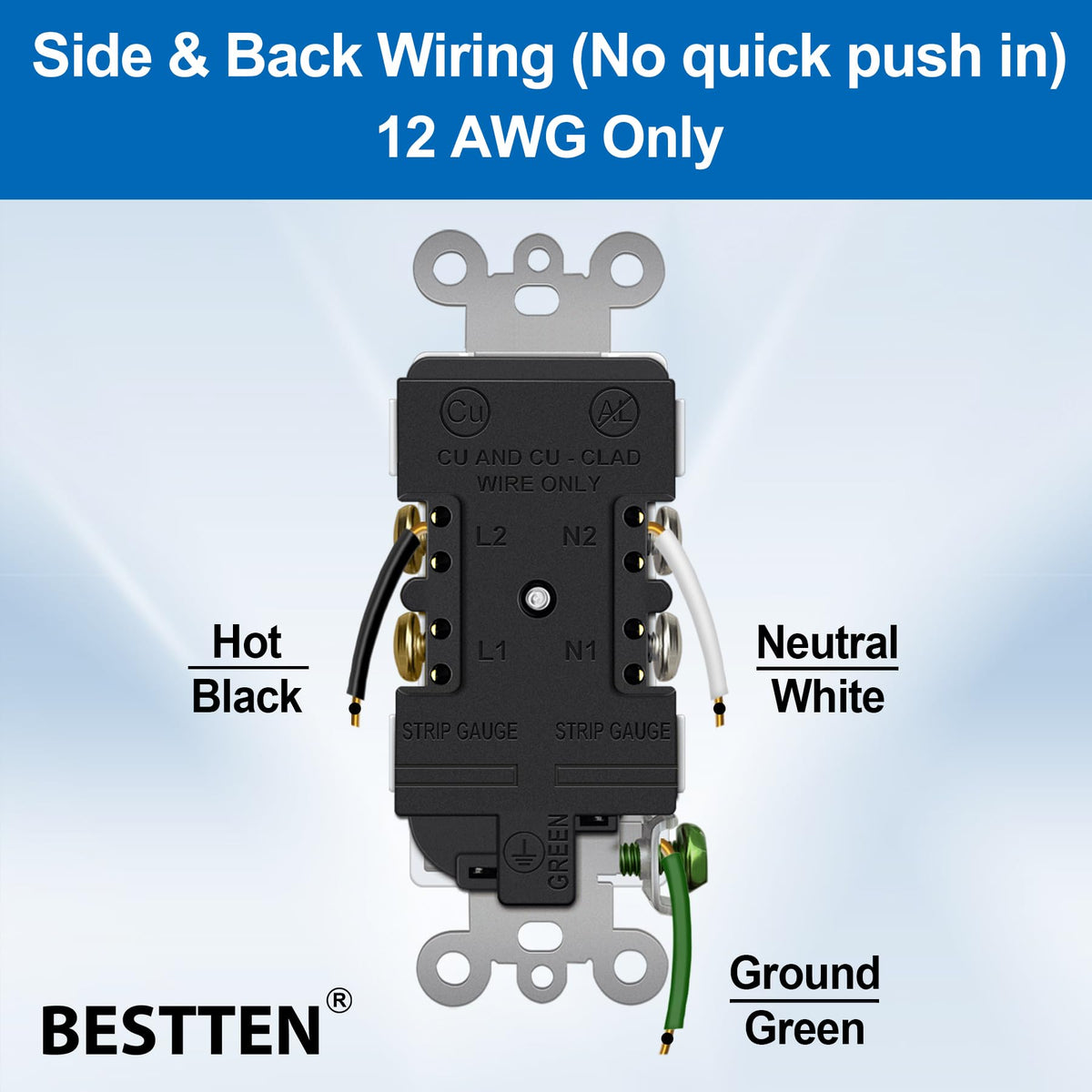 BESTTEN 20 Pack 20 Amp Decorator Receptacle, Electrical Wall Outlet