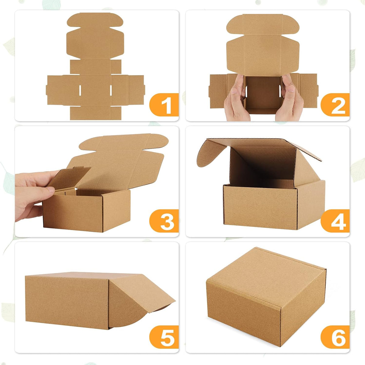 Small Shipping Boxes 4x4x2 Inches - 50 Pack Brown Corrugated Cardboard boxes for Packaging Small Business, Mailer Box