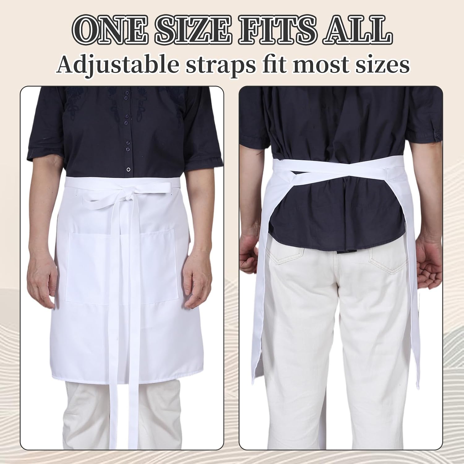 Kitchen Supply Tall Chef Hat and Half Bistro Apron, Adjustable Bib Cooking Aprons Baker Kitchen Cooking for Women Men