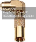 Propane Elbow Adapter 3/8 Male Flare for Blackstone 17 and 22 Inch Griddles