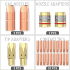 YESWELDER MIG Welding Gun Accessory Kit, 0.045" Tip-Nozzle-Diffuser