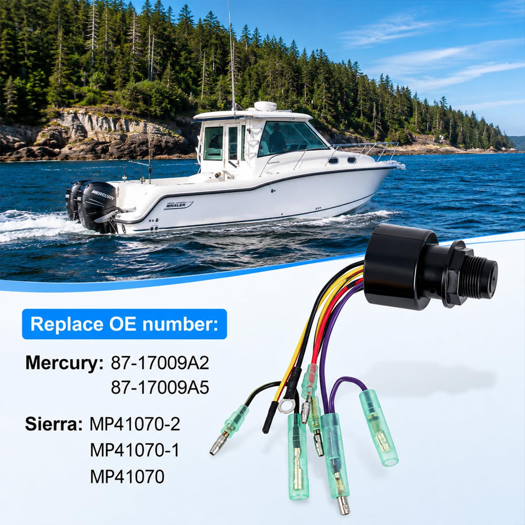 Boat Ignition Switch 3 Position 6 Wire Push to Choke for Outboard