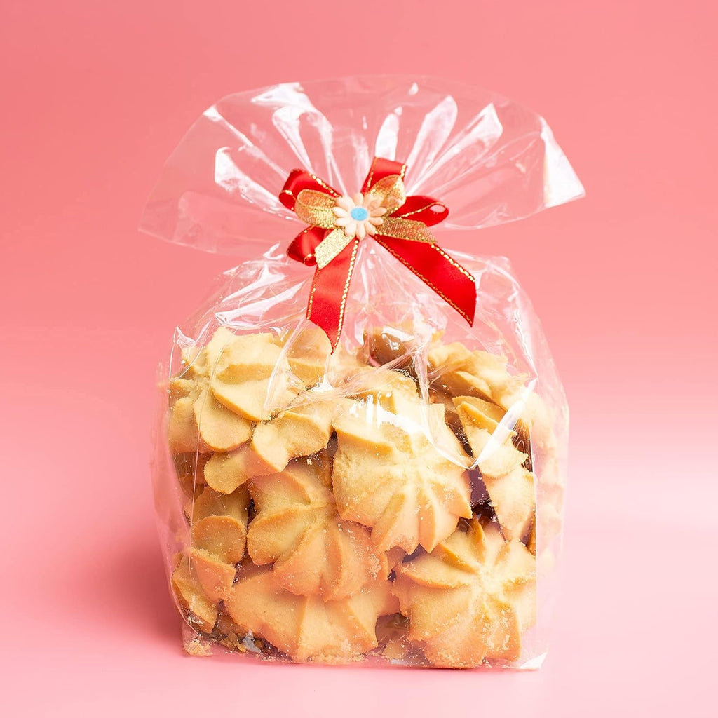 Gusseted Flat Bottom Cellophane Bags 4x4x10 In 50Pcs