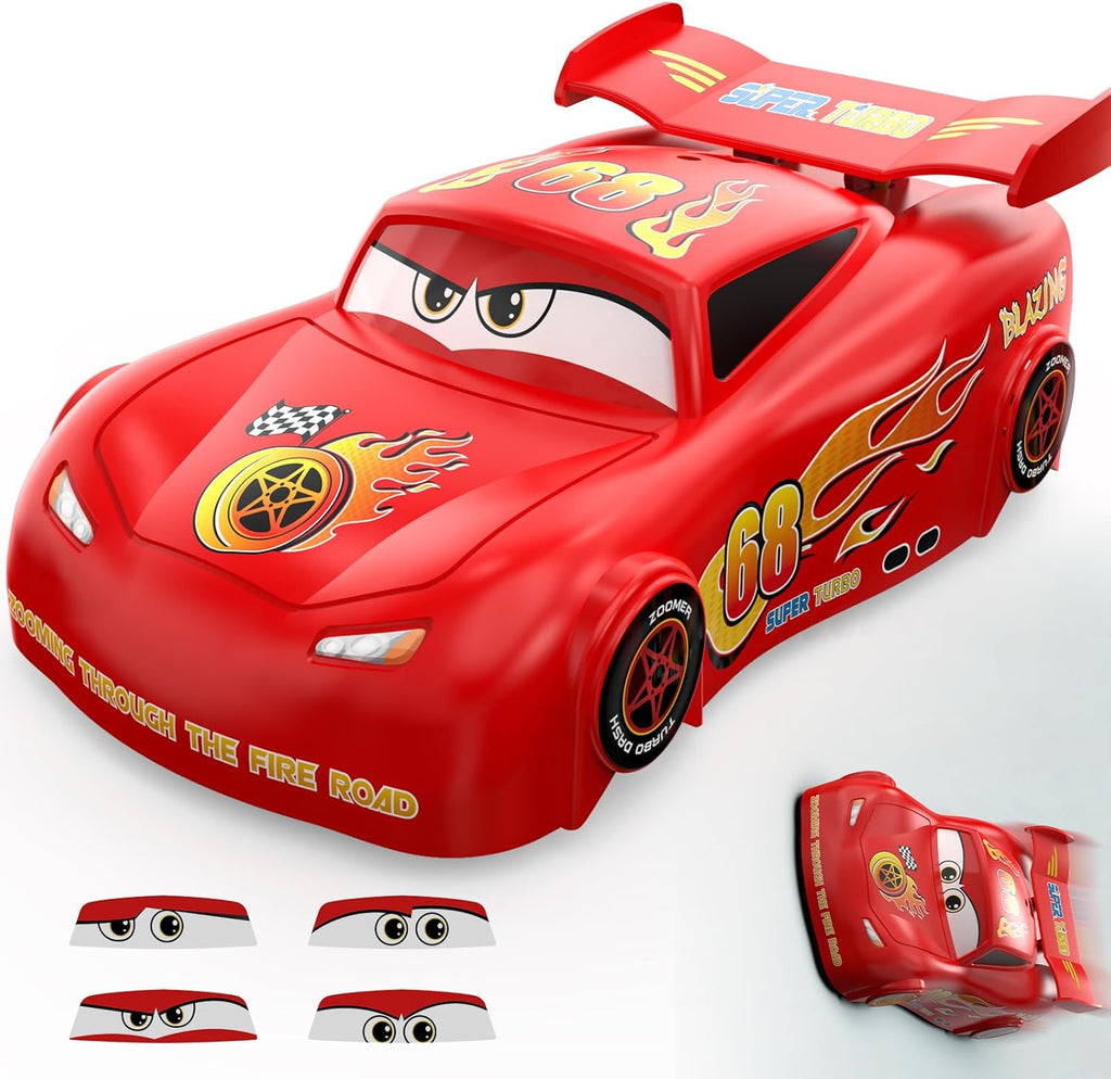Lightning Remote Control Car for Kids, 360° Rotating Wall Climbing RC Car with DIY Stickers, Rechargeable Monster