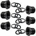 6 Pack Thread Protector 1/2”-28 to 5/8”-24 Thread Reducer Black Steel Thread Reducer Kit with Metal & Rubber Sealing Washers for Secure Mechanical Connections