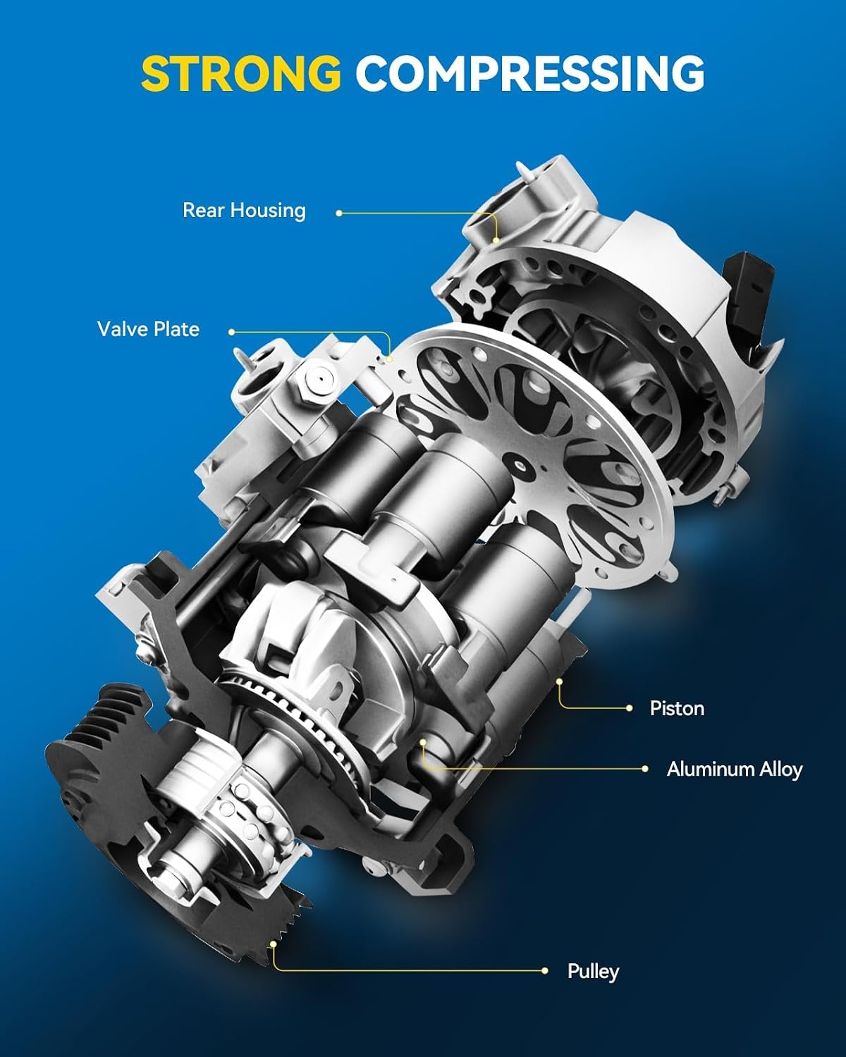 PHILTOP NEW AC Compressor for Ford Ranger 2001-2011 2.3L, B4000 2007-2009