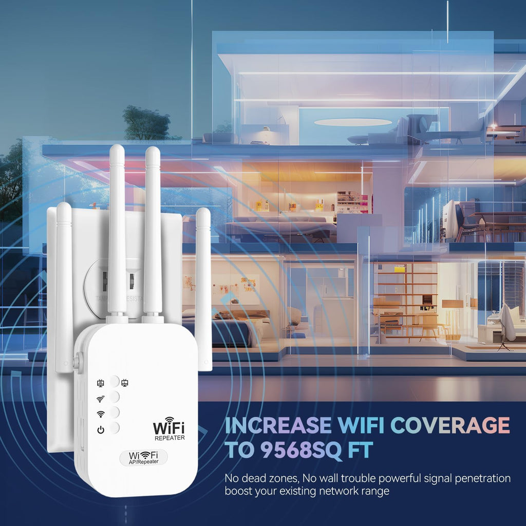 WiFi Extender, WiFi Repeater,Internet Booster, Long Range WiFi Extenders Signal Booster for Home, WiFi Repeater with