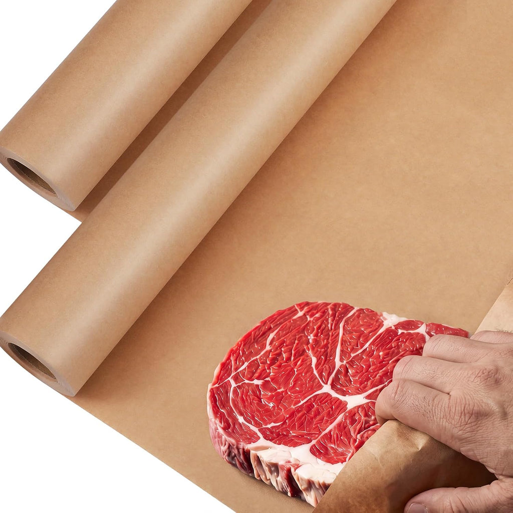 2 Rolls Brown Wet Wax Paper Roll 18" x 200 ′ Moisture-resistant