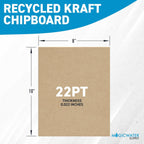 MagicWater Chipboard Sheet - 8x10 inch - 22 pt - 0.022" Thick - 100 Pack