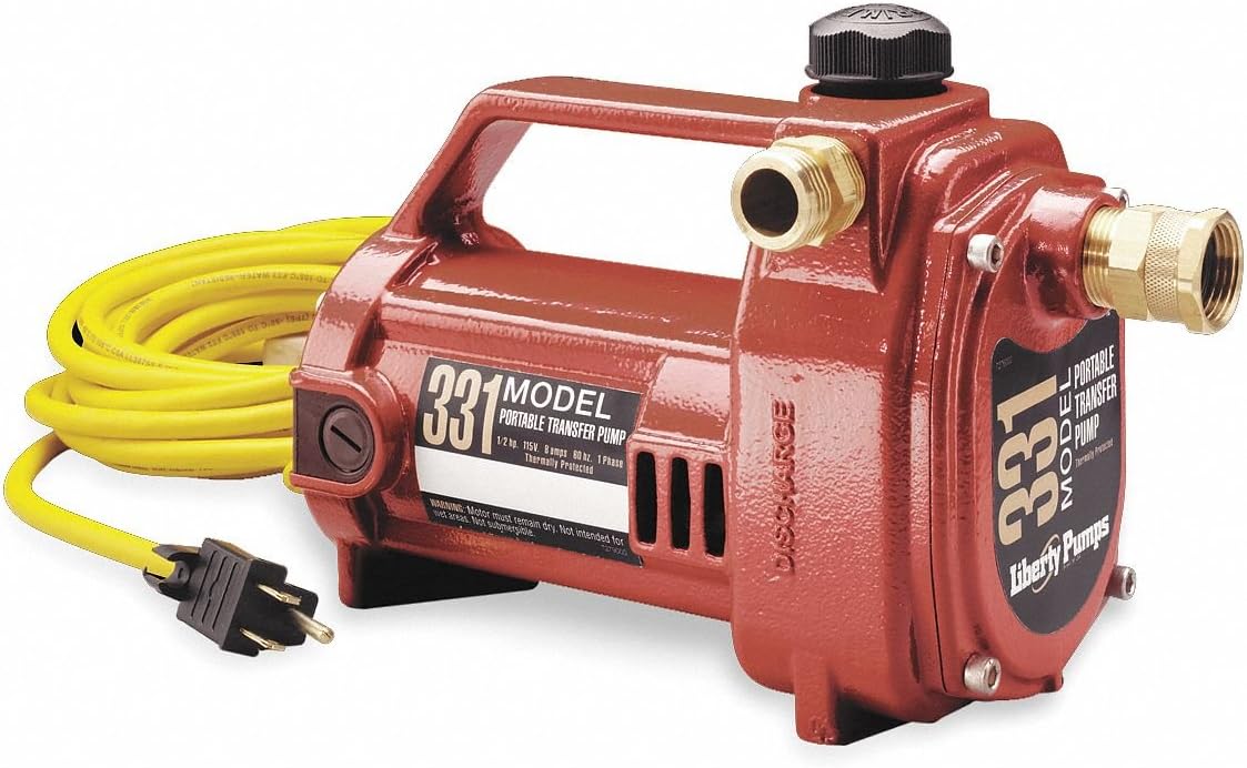 Liberty Pumps 331 1/2-Horse Power Portable Transfer Pump, Aluminum