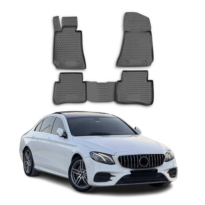 Floor Mats for Mercedes E Class W212 Sedan 2014-2016 Car Mats All Weather 3D Custom Fit Rubber Mat Waterproof
