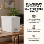 Bigso John Fiberboard Label Frame Desktop File Storage Box - Document Organizer for Important Paperwork - Durable