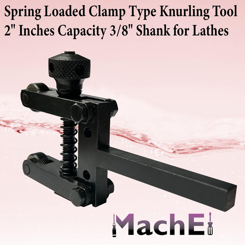 MachEI Spring-Loaded Clamp Type Knurling Tool with 2-Inch Capacity and 3/8" Shank for Lathes, ‎epoxy Black