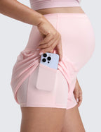 Maternity Dolphin Workout Shorts 3" Strawberry Pink Small