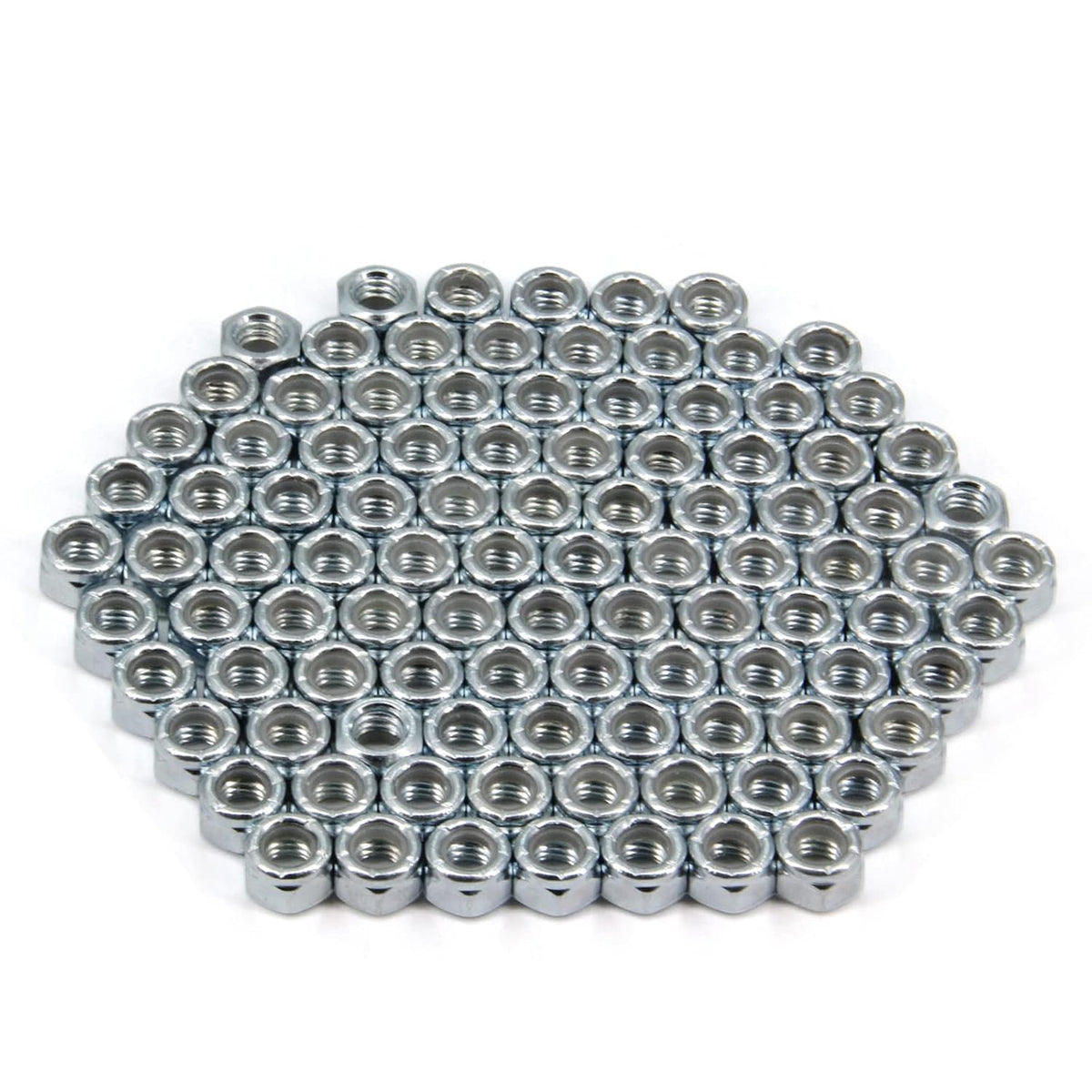 5/16"-18 Nylon Insert Hex Lock Nuts,Carbon Steel White Zinc Plated, Hex Lock Nut Silver Self-Locking Nylock Locknuts,100pcs/pack (5/16"-18-100pcs)