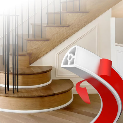 78 Inch Flexible Quarter Round Molding - Peel and Stick Shoe Molding Trim, Self-Adhesive Silicone Caulk Strip for