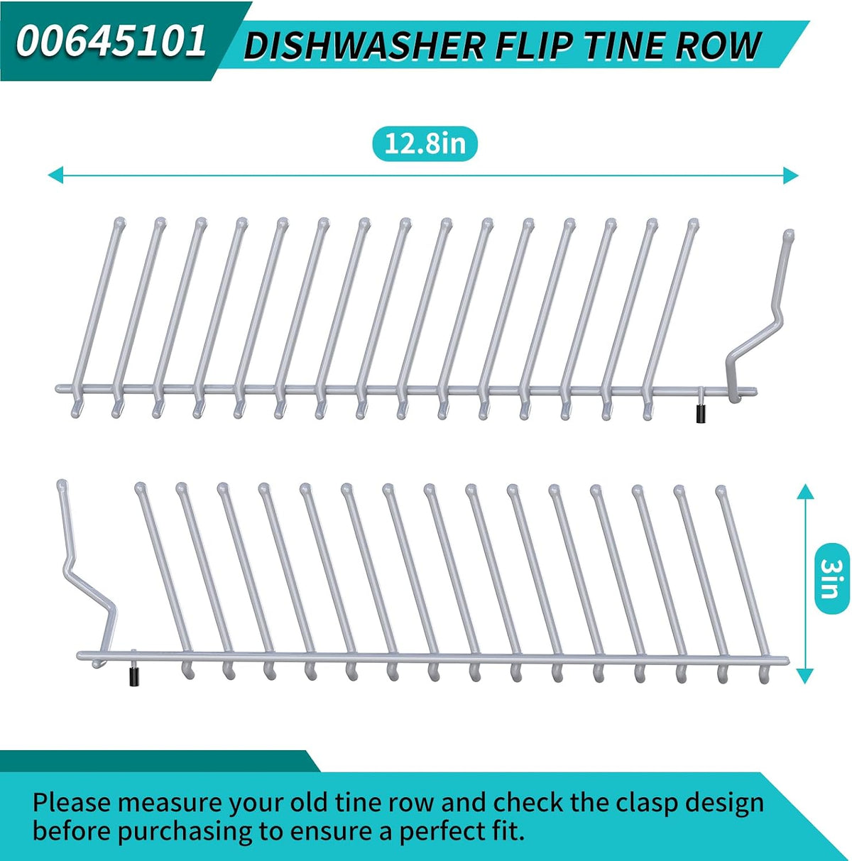 00645101 Dishwasher Flip Tine Row for Bosch SHEM78WH5N SHX9PT75UC