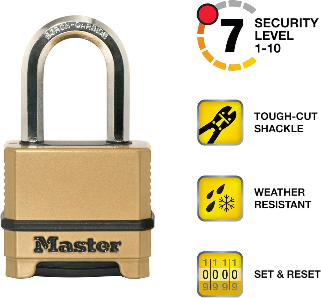 Combination Padlock Heavy Duty Outdoor Lock 2-Pack M175LFEC2 | Maximum Security Set Your Own 4-Digit Combination Lock