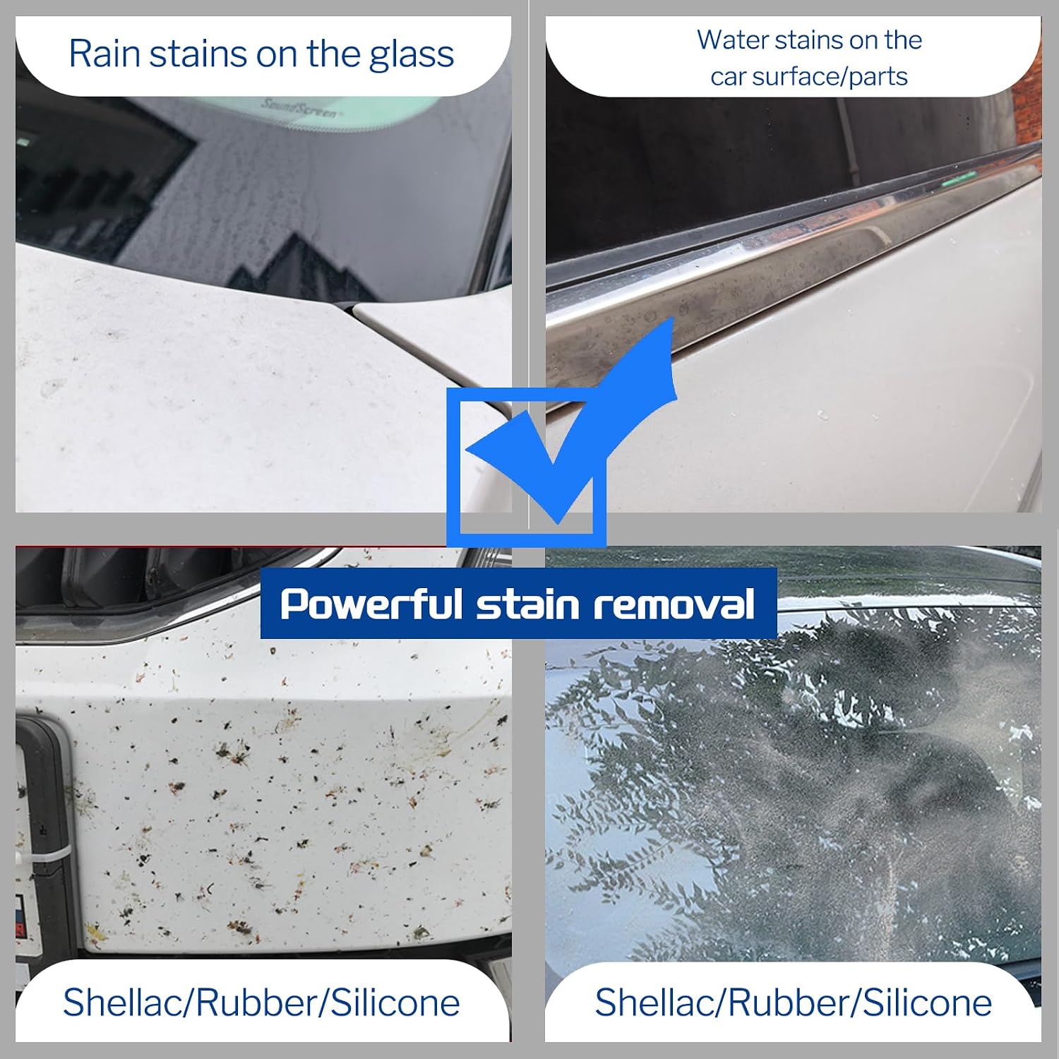 Oil Film Remover 4oz Streak Free Glass Cleaner, Car Truck SUV Window Spray | Windshield Anti-Fog Rain Repellent